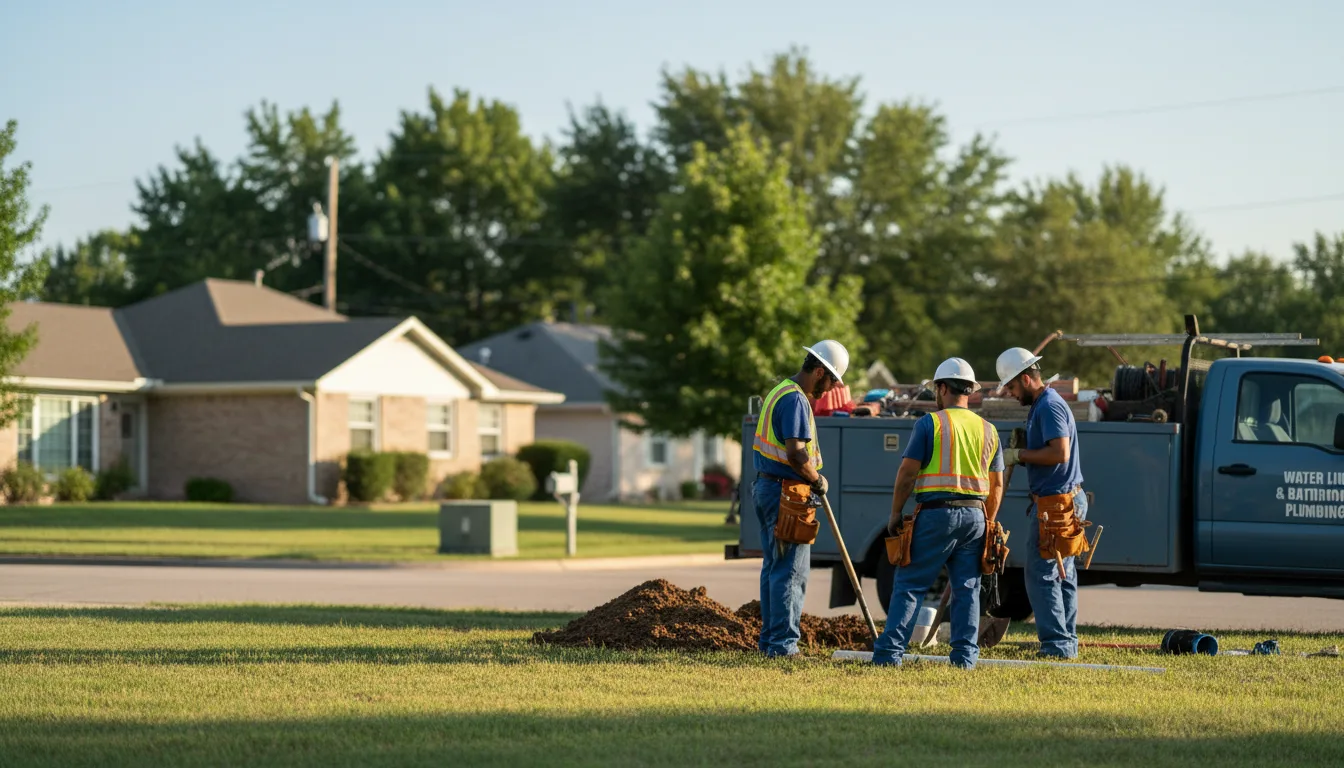 Residential water line and bathroom plumbing service in Santa Elena, TX